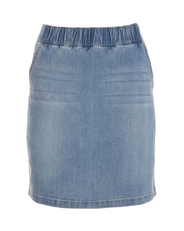 Denim Pull-On Skort Light Med Wash - Image 2