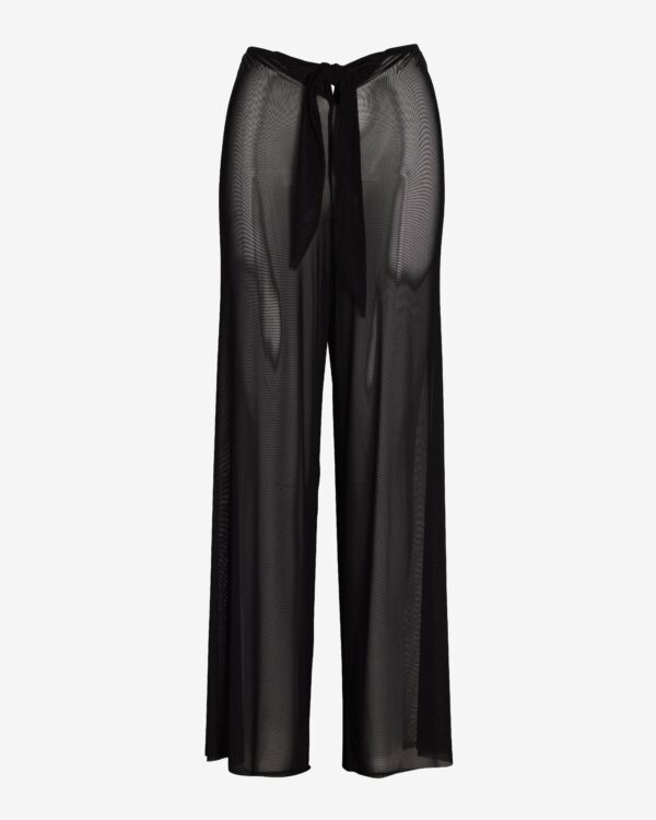 Mesh Tie Waist Coverup Pant Black - Image 2