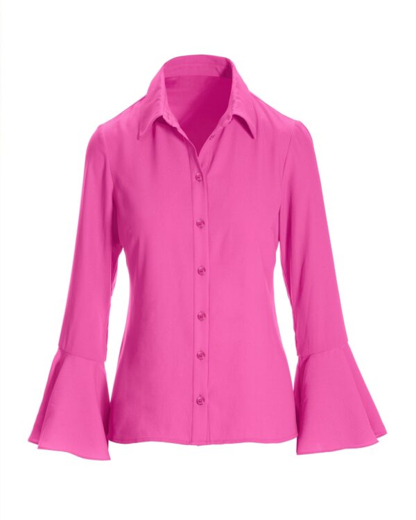 Alexa Flare Sleeve Shirt Rose Violet - Image 2