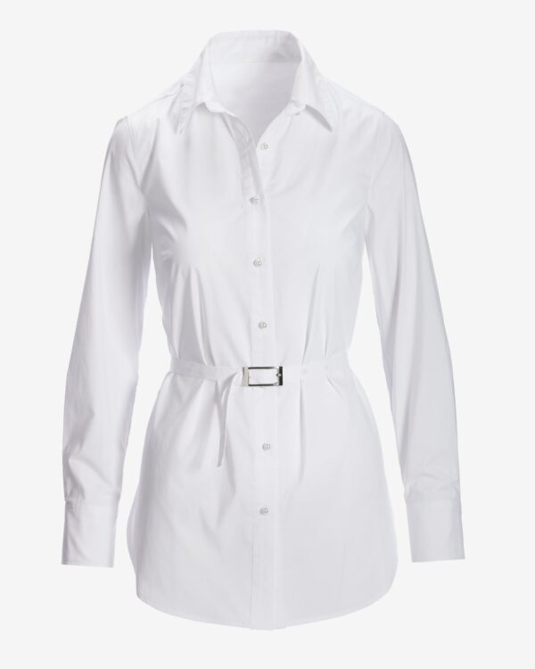 Belted Poplin Shirt White - Image 2