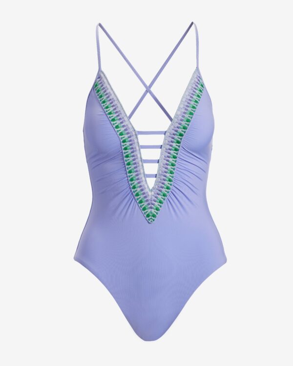 Plunge Trim One Piece Lavender - Image 2