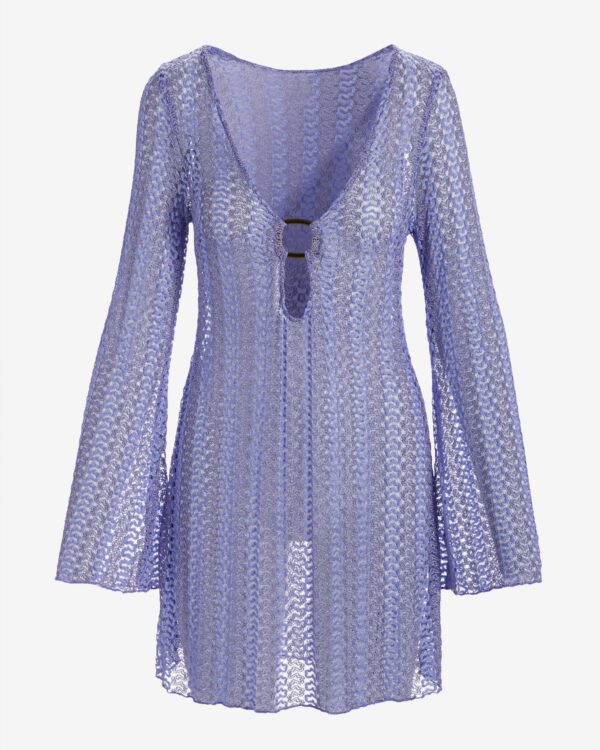 Ring Detail Crochet Coverup Lavender - Image 2