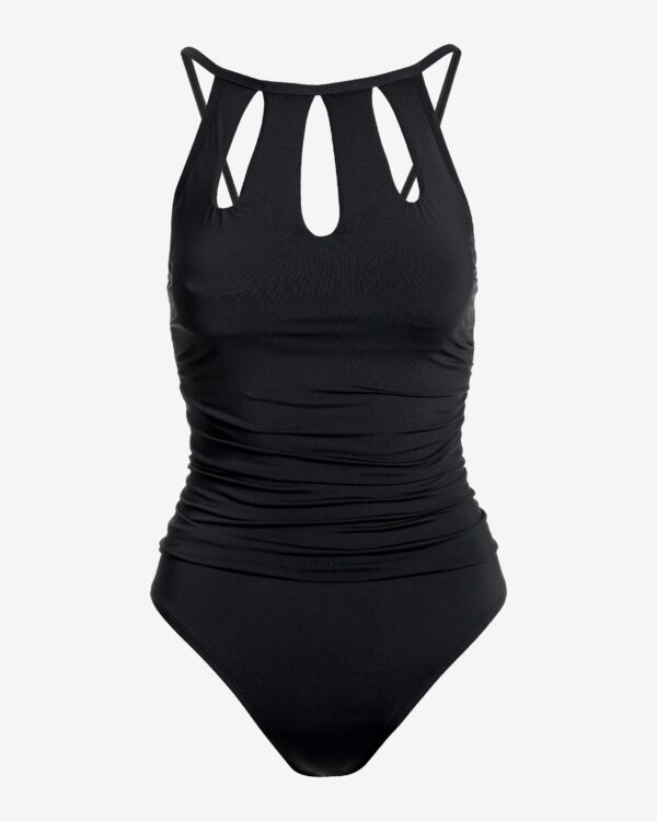 Cutout Ruched One Piece Black - Image 2