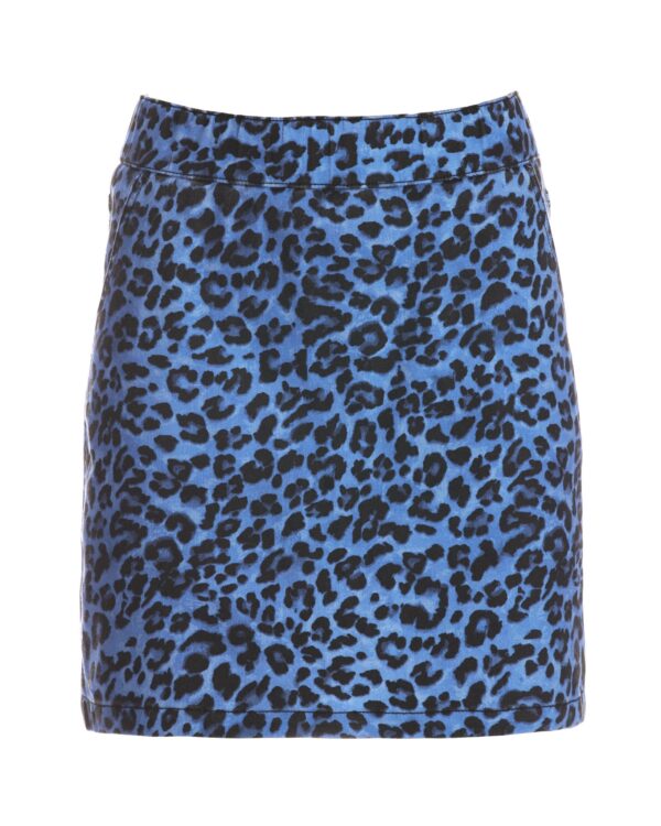 Blue Animal Print Pull On Denim Skort Blue Animal - Image 2