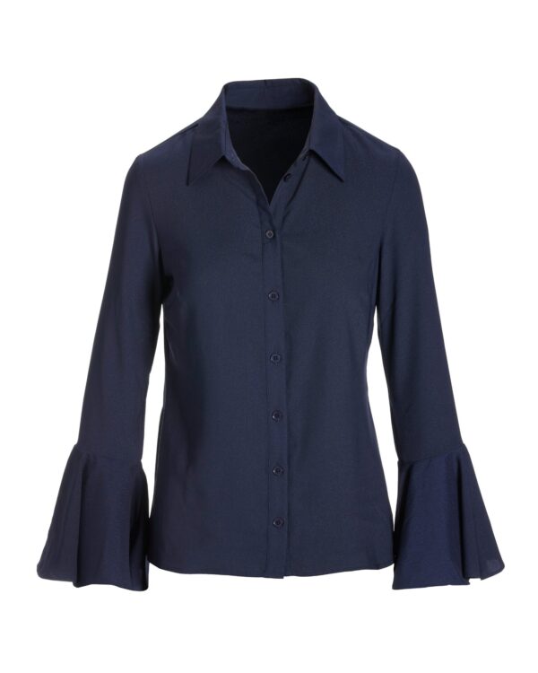 Alexa Flare Sleeve Shirt Navy - Image 2